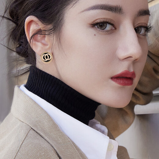 QPQK black earrings 2025 new popular style earrings light luxury high-end sterling silver earrings girls birthday gift black earrings high-end gift box