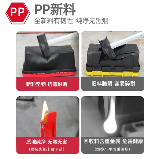 DELIXI ELECTRIC tool box empty box widened and thickened multi-functional industrial portable storage box vehicle maintenance tool kit 22 inches double-layer widened and enlarged tool box