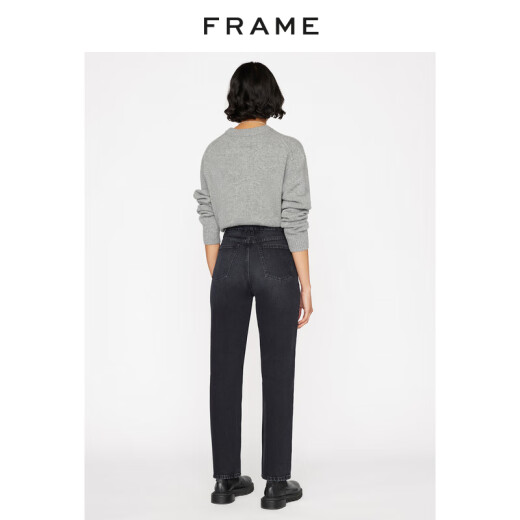 FRAME Women's High Waist Straight Jeans Slim Spring Style Women's Black 29