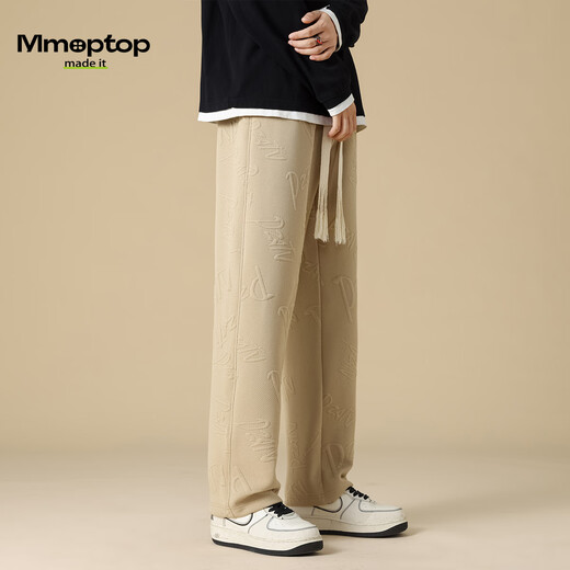 
MMOPTOP American straight-leg pants men's spring and summer retro loose casual sports trousers MA5A9903KK Khaki 4XL