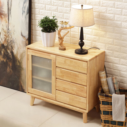 Huilejia sideboard Nordic solid wood sideboard Japanese style simple modern restaurant storage cabinet multi-functional tea storage cabinet