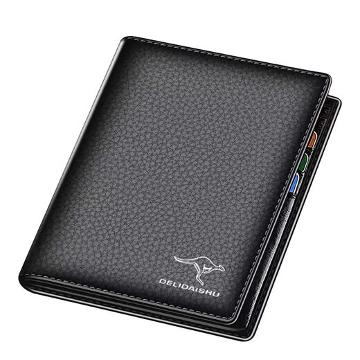 Portefeuille kangourou cool portefeuille en cuir court masculin vertical 2025 Nouveau étudiant à la mode à la mode à la mode