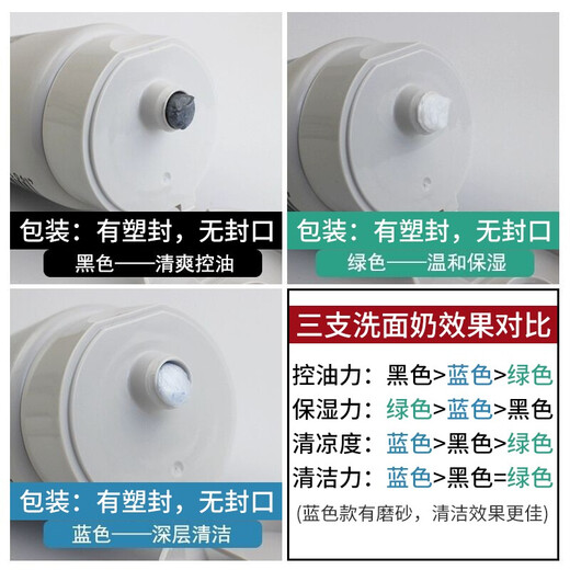 UNO UNO Men's Facial Cleanser Charcoal Refreshing Oil Control Moisturizing Scrub Cleanser Facial Cleanser (Oil Control + Scrub + Moisturizing) 3 Pack Combination