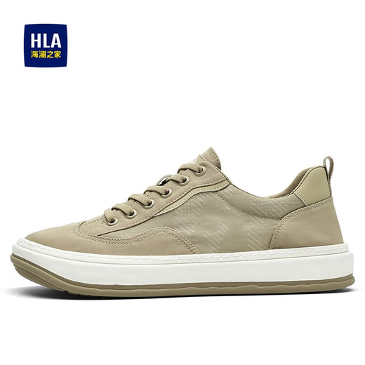 Hailan Home (HLA) Herrenschuhe Klassiker atmungsaktueller lässiger Leinwand Herren-Leichtgewicht und vielseitige Nicht-Schlupf-Stoffschuhe Khaki 41