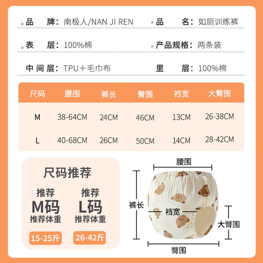 Nanjiren baby diapers pure cotton washable gauze toilet training pants for newborns to stop diapers 2 packs