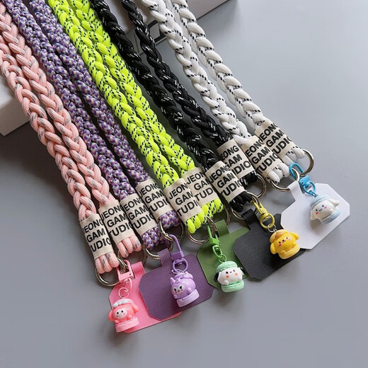 BZBC mobile phone lanyard hanging neck long cross-body carryable keychain outdoor woven mobile phone rope portable strong and durable strap anti-lost rope mobile phone anti-lost chain purple blue
