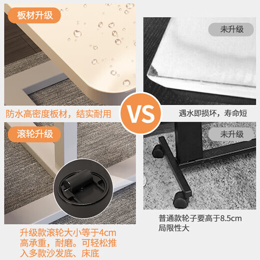 Small craftsman material bedside table movable folding lift table bedroom dormitory desk office computer table white 80*40