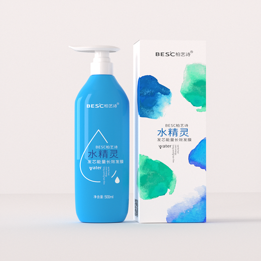 BESC柏艺诗水精灵发芯能量发膜500ml 补水顺滑 柔顺亮泽 专业美发沙龙 水精灵能量长效发膜*2瓶