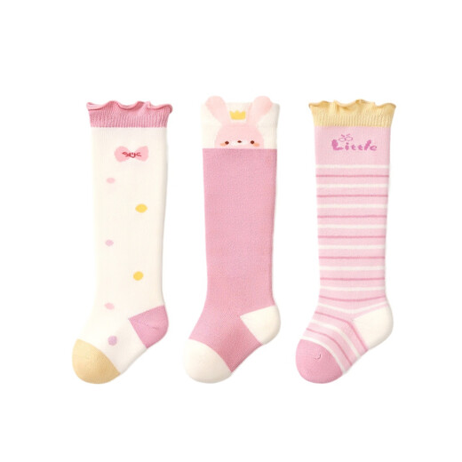 Nido Bear baby stockings spring and autumn breathable cotton socks newborn socks baby over-the-knee socks children's socks spring and autumn 3 pairs