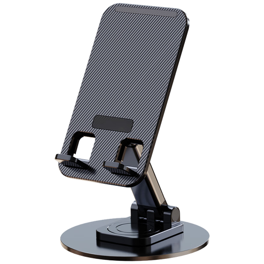 FUNRE Handy-Ständer aus Metall, drehbar, für den Schreibtisch, iPad, multifunktional, Tablet-Stützständer, tragbar, verstellbar, anhebbar, zusammenklappbar, teleskopisch, festes Regal, Online-Klasse, Live-Übertragung, Lazy-Handy-Ständer, schwarz, anhebbar/faltbar, 360-Grad-Schwenkständer, universell für Handys/Tablets