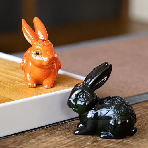 Rabbit Ornament Tea Pet Color Changing Small Ornaments Tea Tray Ornaments Small Tea Pet Fortune Rabbit Tea Play Fine Tea Set Ornaments Fortune Rabbit Gold