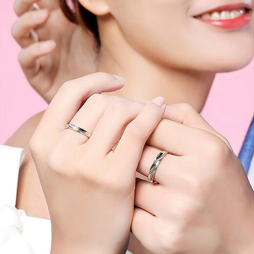 Fred Leighton platinum couple rings for men and women, adjustable engagement, proposal, marriage, and birthday gift for girls. Light luxury 925 pairs of rings can be shipped separately to other places.