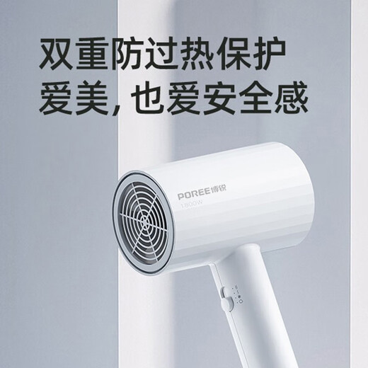Borui PH1627 hair dryer 1800 watt high power hot and cold air cylinder Internet celebrity hammer portable constant temperature hair salon white 1800 watts