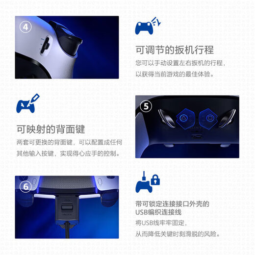 PlayStation Sony National Bank PS5 Controller DualSense Wireless Controller Supports Steam Game Video Game GM Compatible Black Myth Wukong Late Ming Dynasty PS5 Elite Controller Edge-White