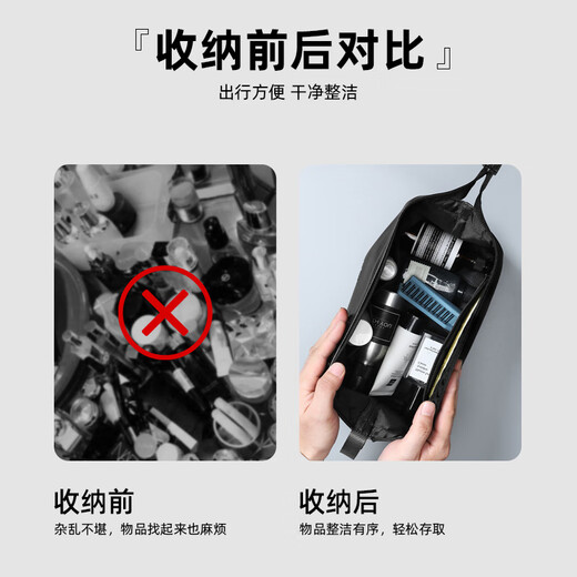 Lohas Travel Toilet Bag Men's Business Travel Cosmetics Storage Men's Portable Dry and Wet Separation Business Travel High-End Leather Toiletries Bag