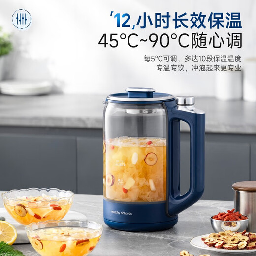 Mofei Electrical Health Kettle Constant Temperature Kettle 1.5L Tea Kettle Tea Maker Office Flower Tea Kettle Glass Kettle Insulation All-in-one Home Electric Kettle with Stainless Steel Filter MR6089 Coconut Milk White 1.5L