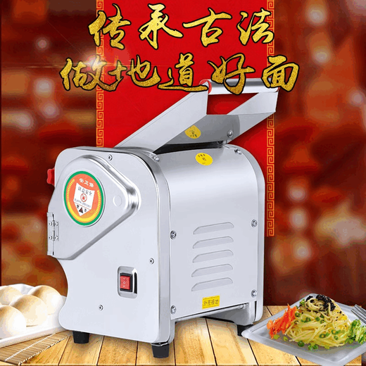 白水王电动面条机制面家用全自动小型饺子皮压面机商用不锈钢大型一体式 100％纯铜电机尊贵款200型550瓦