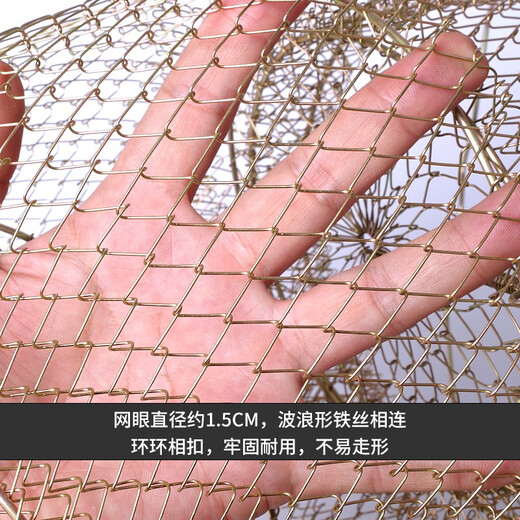 Diaohaha metal fish protection net fish basket net bag portable steel wire fish cage fishing net folding stainless steel fish net stream fish basket 30cm 0.47m (304 stainless steel wire) for sea water