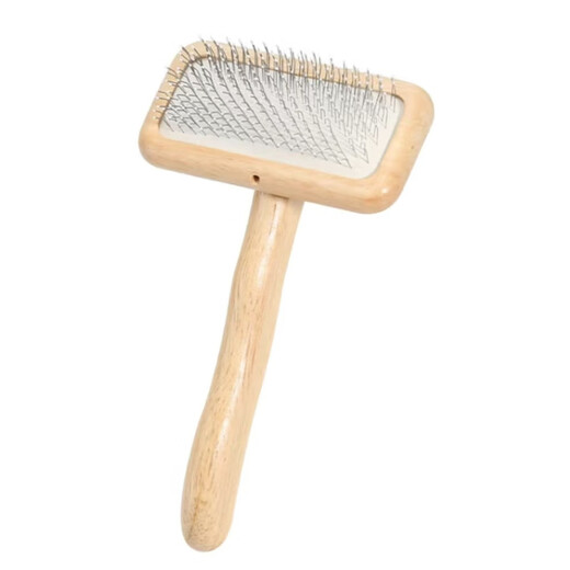 Pet comb, Teddy Bichon fluffy comb, beauty comb, air cushion comb, hair comb, needle comb, hair knot comb, small dog, cat and dog universal, wooden handle + full white dot needle sparing