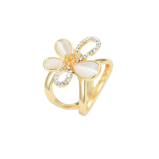 Zuoou rhinestone flower corner knotted buckle, dual-purpose scarf buckle, simple accessory, exquisite versatile cardigan anti-exposure button, cat's eye diamond flower