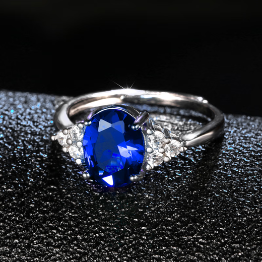 DL 1998 Fat Donglai same style tanzanite ring sapphire 925 silver inlaid carat tanzanite color No. 9