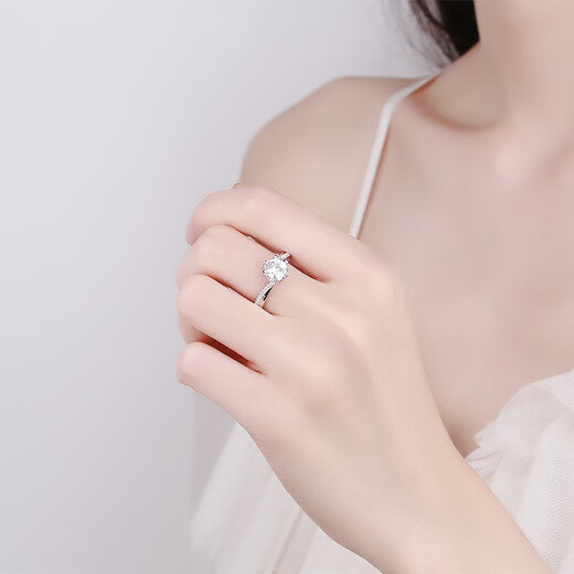 AVHE white platinum diamond ring set with D color artificial diamond ring wedding gift platinum festival for my wife on Qixi Festival platinum ring + 1 carat diamond (D/VVS/3EX/N)