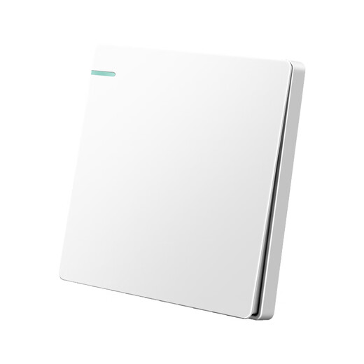 7M国际电工86型白色一开双控开关带五孔暗装插座家用开关插座面板 错位五孔