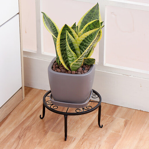 Ou Runzhe European style flower stand floor-standing single pot bonsai iron flower stand indoor balcony flower stand iron flower pot stand black