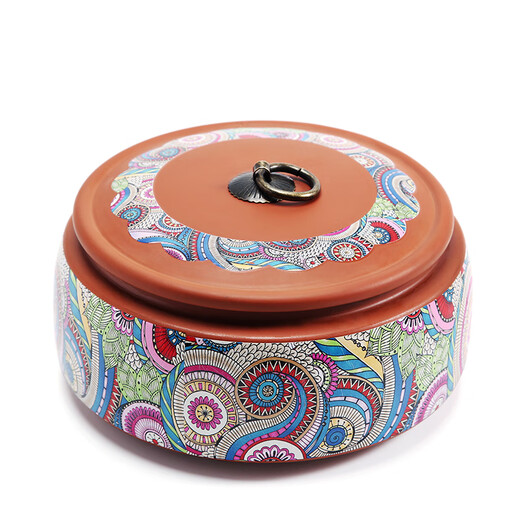Purple clay tea jar ceramic large sealed jar universal half Jin Jin equal to 0.5 kg black tea green tea Pu'er tea jar household storage jar brown tea jar (sealed jar)