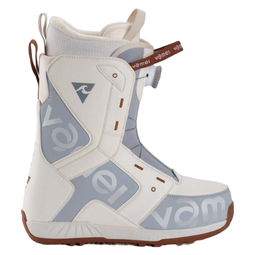 VameI ski boots EHIME series snowboard veneer steel wire lace quick pull single buckle double wire letter style quick wear white gray 42
