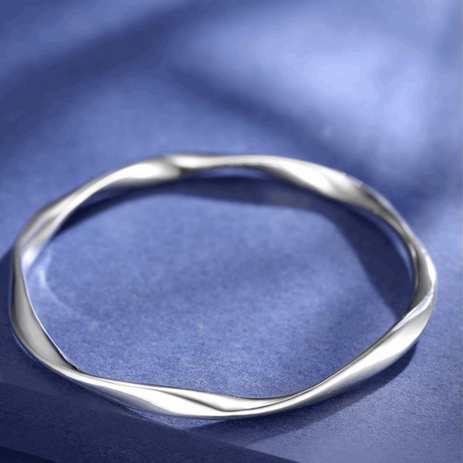 Kaibaolou PT950 platinum bracelet for women Möbius ring platinum bracelet plain ring bracelet PT999 customized New Year's Day gift semi-solid 3.2mm thick 16-17g size 50-62