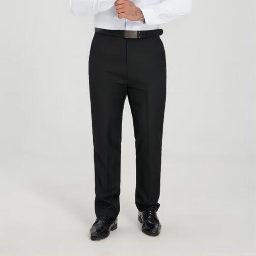 Dibinze plus size business formal trousers men's plus size loose straight black suit trousers black 6XL