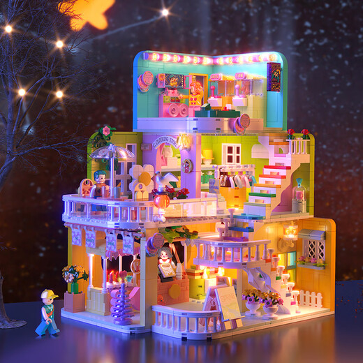 
2024 new girl series house villa building blocks compatible with Lego Princess Castle girls puzzle assembly Double floor-Wangwang Apartment 1048 pellets