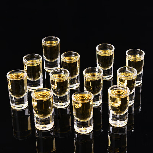 Chuge high-quality 12-piece small glass tall white wine glass set one-cup small wine cup spirit cup KTV glass 12 H-shaped cups 65ml