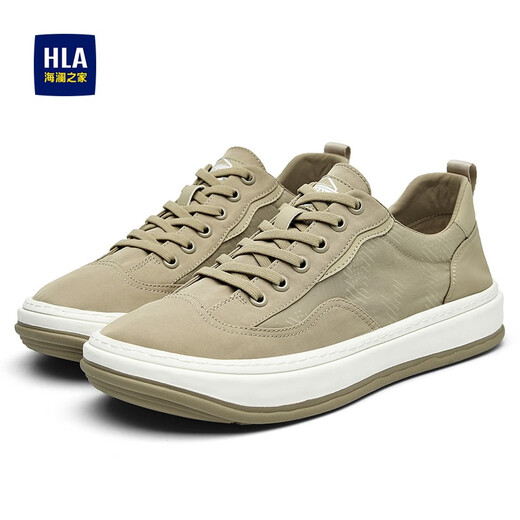 Hailan Home (HLA) Herrenschuhe Klassiker atmungsaktueller lässiger Leinwand Herren-Leichtgewicht und vielseitige Nicht-Schlupf-Stoffschuhe Khaki 41