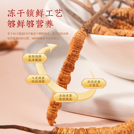 胡庆余堂冬虫夏草5g 地号4600#高品质冻干虫草整草自用装
