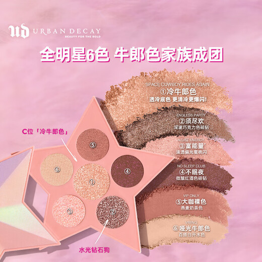 Urban Decay 六色牛郎眼影星星盘哑光大地色生日新年礼物送女友