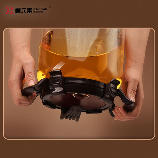 Ju element high-end thickened heat-resistant glass sealed wine soaking tank wine container wine bottle with faucet base 5L