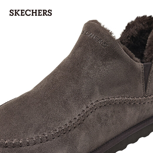 Skechers velvet winter men's shoes wide feet fat warm snow boots winter boots cotton shoes outdoor wear-resistant work shoes 205178