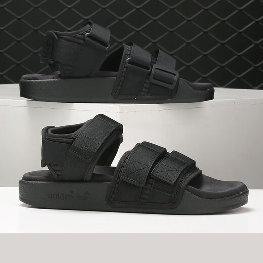 
Adidas Clover Sandals Women's Shoes New Summer Casual Flat Beach Shoes Strap Velcro Sandals CG6623 Black 36.5 (225mm)