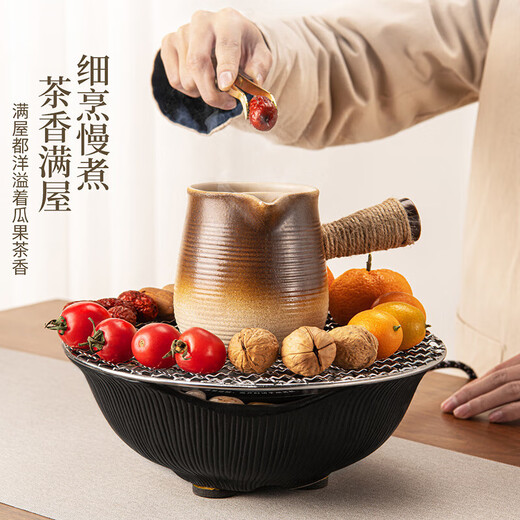 Qixuanyuan stove-cooked teapot, side-handled pot with lid, single pot utensil, household indoor high-temperature-resistant ceramic tea-making health pot