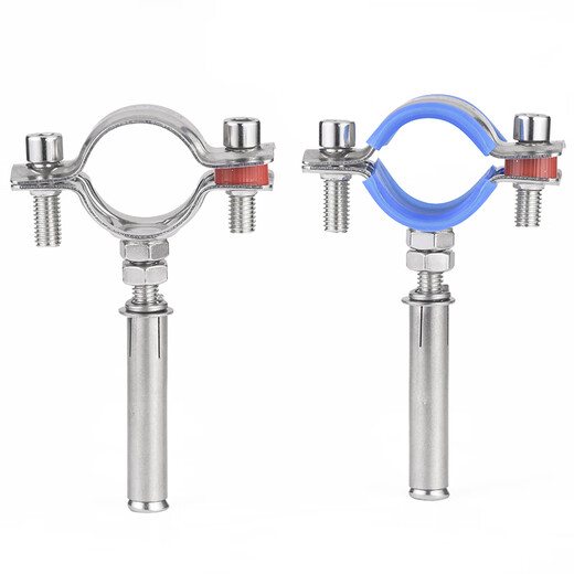 Jinggong 304 stainless steel expansion screw pipe clamp pipe clamp hoop water pipe fixed buckle pull pipe bracket 32-34 M8 pipe clamp + M8*50 expansion