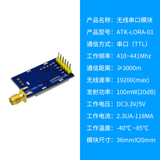 Queqian Zhengpoint Atomic Lora Modul ATK-LORA-01/02 WLAN-SERIAL-Kommunikation SX1278 Senden und Empfangen digitaler Getriebe Atklora01 Pinline-Version übertragen und empfangen