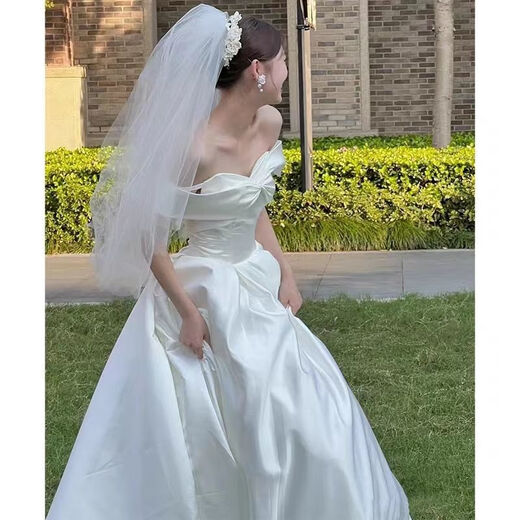 Veil Bridal Wedding Veil New Style Super Fairy Style Certification Registration Headwear Proposal Photography Long Puff P White Puff Gauze (Organza) About 80 Hair Comb