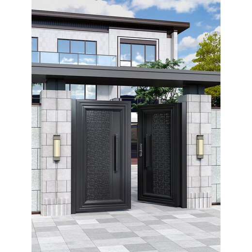 澳颜莱仿古包厢大门 铝艺精雕大门铝合金庭院门户外别墅大门定制院子门 精雕款式一