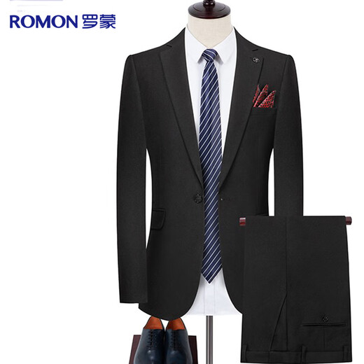 Romon suit men's slim fit professional formal elastic suit business groom's suit wedding dress men's clothing