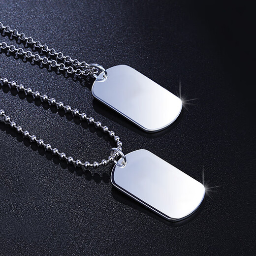 Miss JuJu pt950 platinum pendant men's solid glossy large tag platinum safe and sound square plate custom engraving DIY weight 12.9-13.0g + delivery leather rope + free engraving
