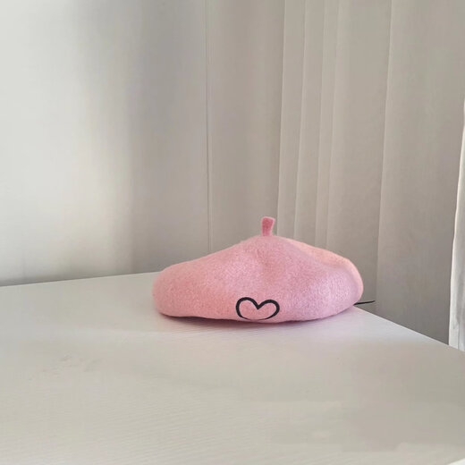 Lishang ins Korean children's hat girls wool beret spring, autumn and winter baby painter hat bud hat fashion red one size fits all 3-8 years old (within head circumference 50-53)