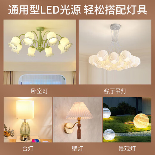 Foshan Lighting Foshan Lighting LED light bulb candle crystal light bulb super bright energy-saving light source corn light bulb E14 screw socket 9W white light (6500K)