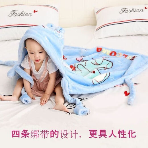 Disney (Disney) baby blanket, autumn and winter blanket, newborn blanket, double-layer thickened outing stroller blanket, thickened big red bunny zipper style (three layers)